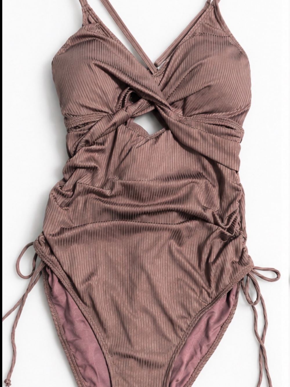 🔥3/$40🔥Ribbed Twist-Front One-Piece Swimsuit